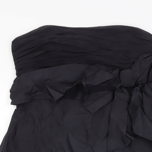 Fenn Wright Manson Womens Black Silk Shift Size 10 Off the Shoulder Zip