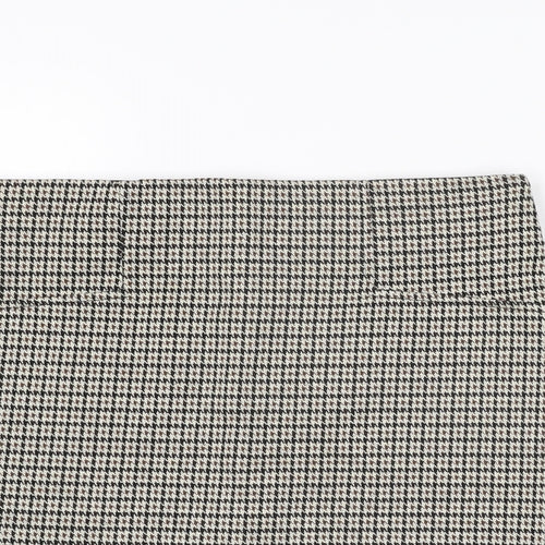 Stradivarius Womens Brown Geometric Polyester Mini Skirt Size M - Houndstooth