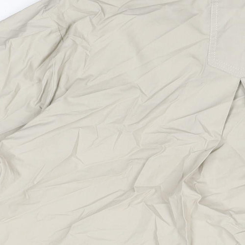 Zara Womens Beige Cotton Basic T-Shirt Size S V-Neck