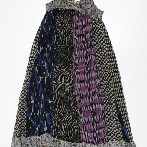 Heaven Womens Multicoloured Geometric Polyester Maxi Size 10 V-Neck Pullover