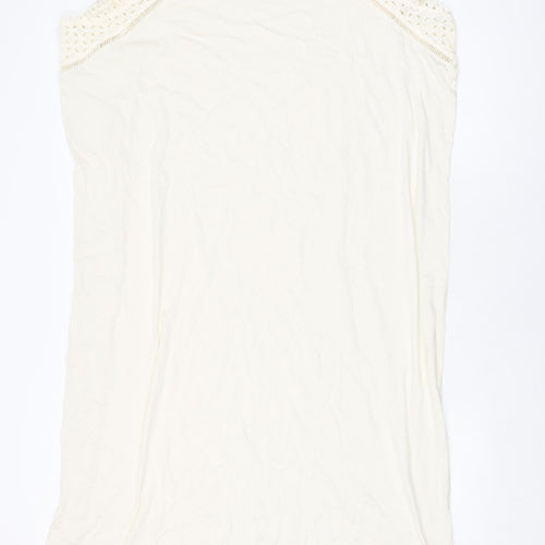 Marks and Spencer Womens Ivory Cotton Shift Size 2XL Roll Neck Pullover