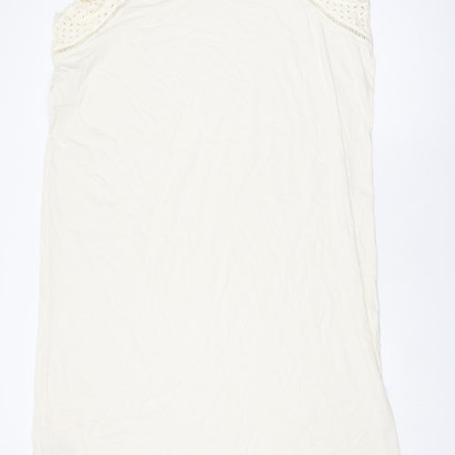 Marks and Spencer Womens Ivory Cotton Shift Size 2XL Roll Neck Pullover