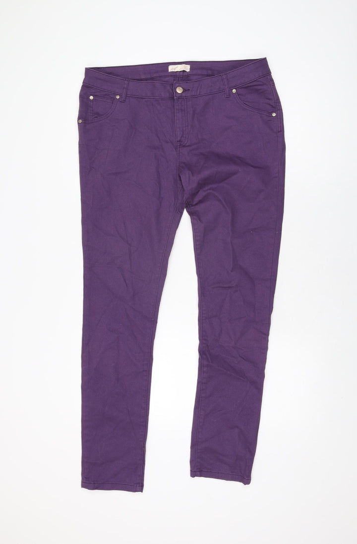 Marks and Spencer Womens Purple Cotton Skinny Jeans Size 32 in L30.5 in Regular Zip