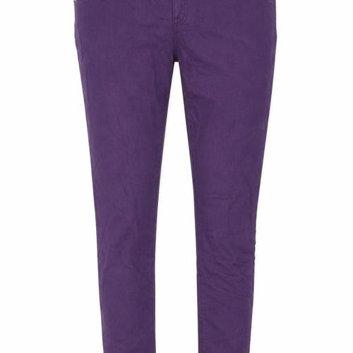 Marks and Spencer Womens Purple Cotton Skinny Jeans Size 32 in L30.5 in Regular Zip