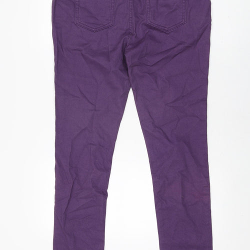 Marks and Spencer Womens Purple Cotton Skinny Jeans Size 32 in L30.5 in Regular Zip