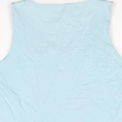 Offshoot Womens Blue Cotton Basic T-Shirt Size M Square Neck