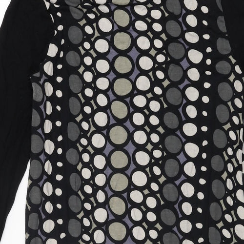 Capri Womens Black Geometric Viscose Shift Size 12 Scoop Neck Pullover