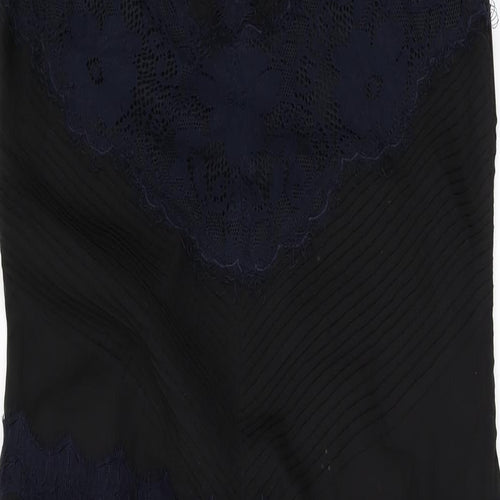 Label Lab Womens Black Geometric Polyester Maxi Size 12 Round Neck Zip