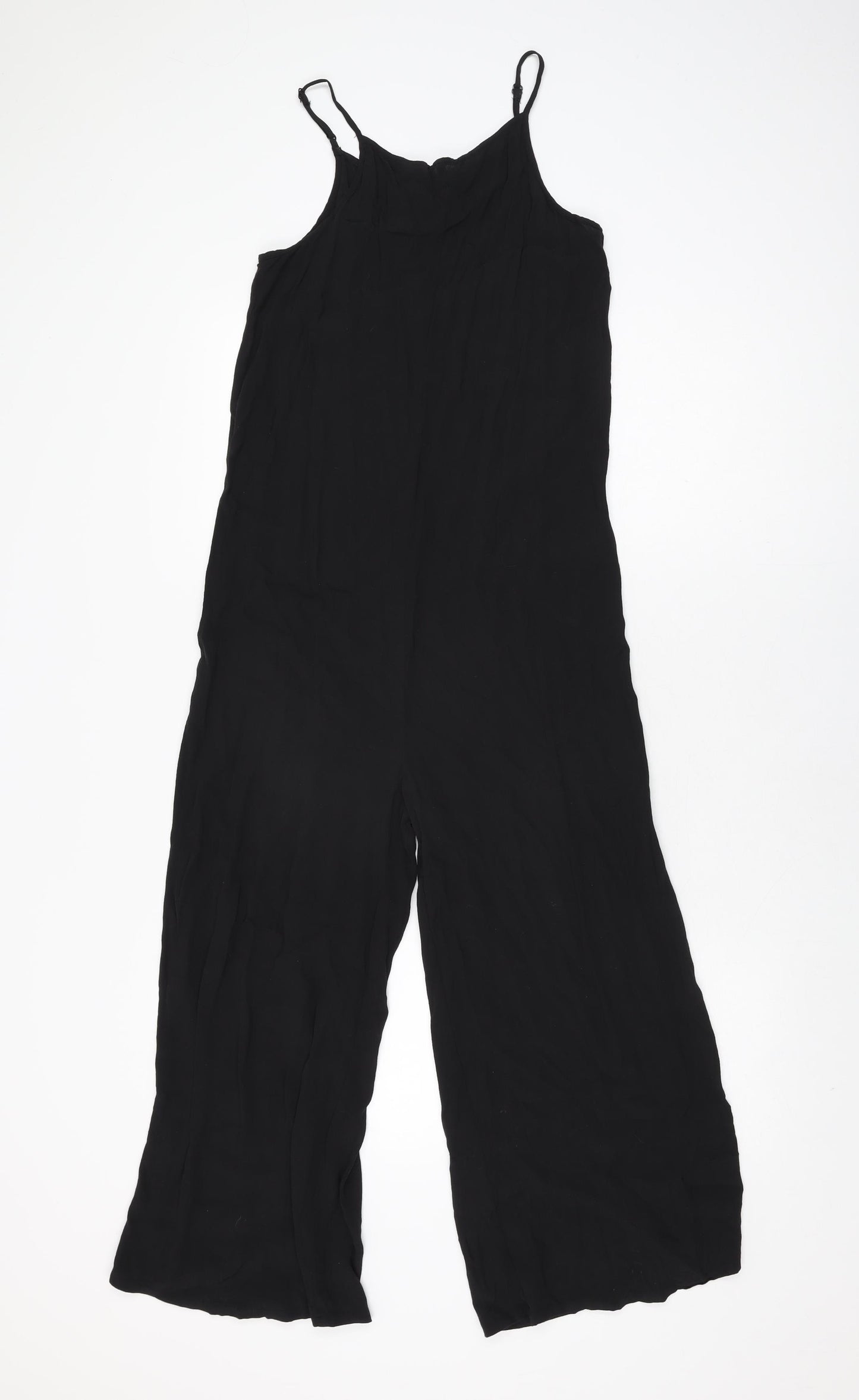 Warehouse Womens Black Viscose Jumpsuit One-Piece Size 10 L22 in Zip