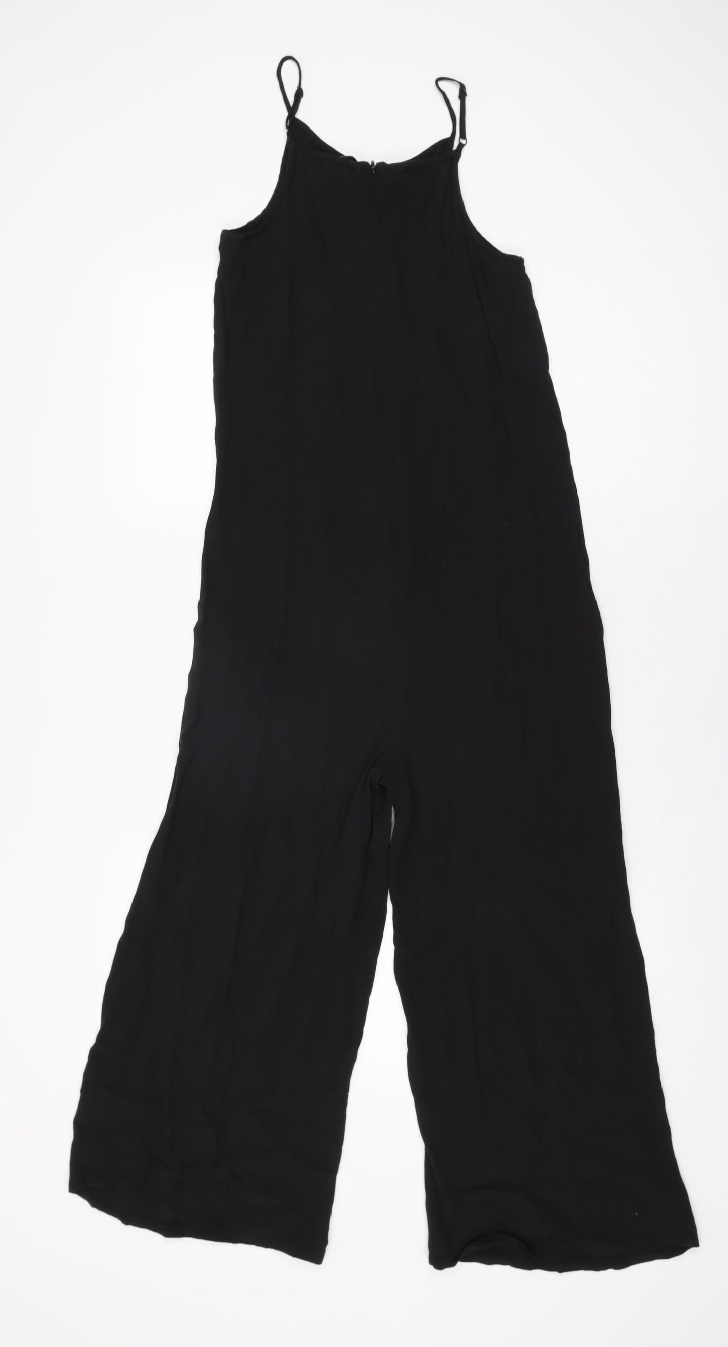 Warehouse Womens Black Viscose Jumpsuit One-Piece Size 10 L22 in Zip