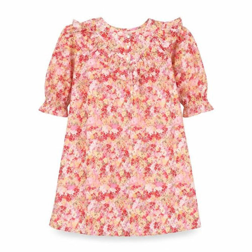NEXT Girls Pink Floral Cotton Shift Size 12 Years Round Neck Button