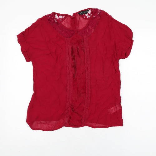 Dorothy Perkins Womens Pink Viscose Basic T-Shirt Size 10 Round Neck