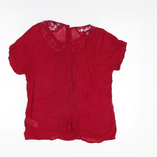 Dorothy Perkins Womens Pink Viscose Basic T-Shirt Size 10 Round Neck