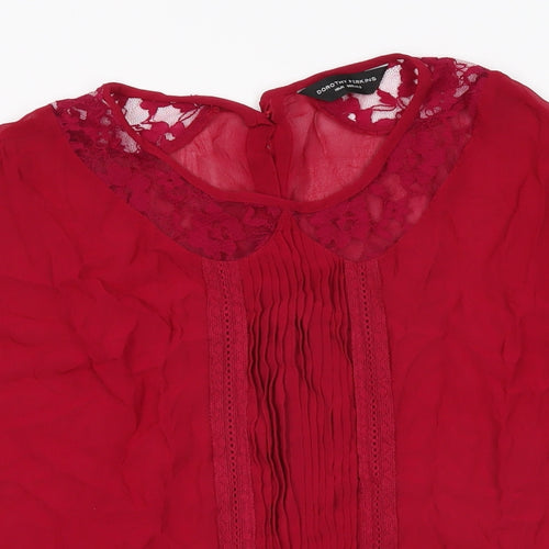 Dorothy Perkins Womens Pink Viscose Basic T-Shirt Size 10 Round Neck