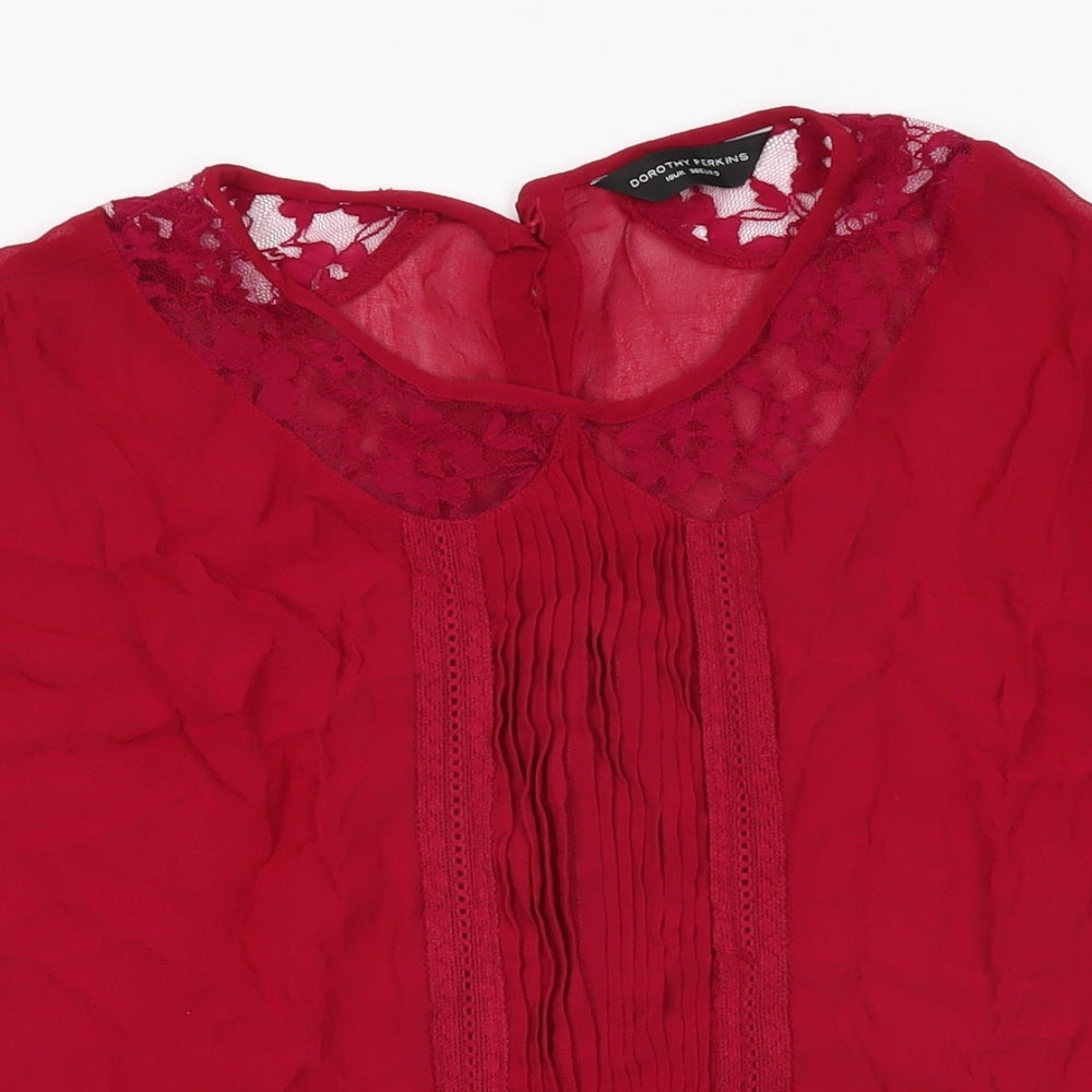 Dorothy Perkins Womens Pink Viscose Basic T-Shirt Size 10 Round Neck