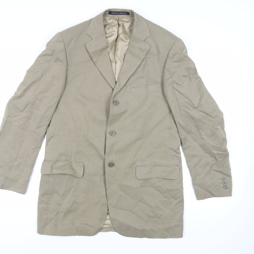 St Michael Mens Beige Lyocell Jacket Blazer Size 38 Regular - Vintage