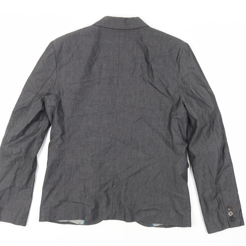 River Island Mens Grey Striped Jacket Blazer Size M Button