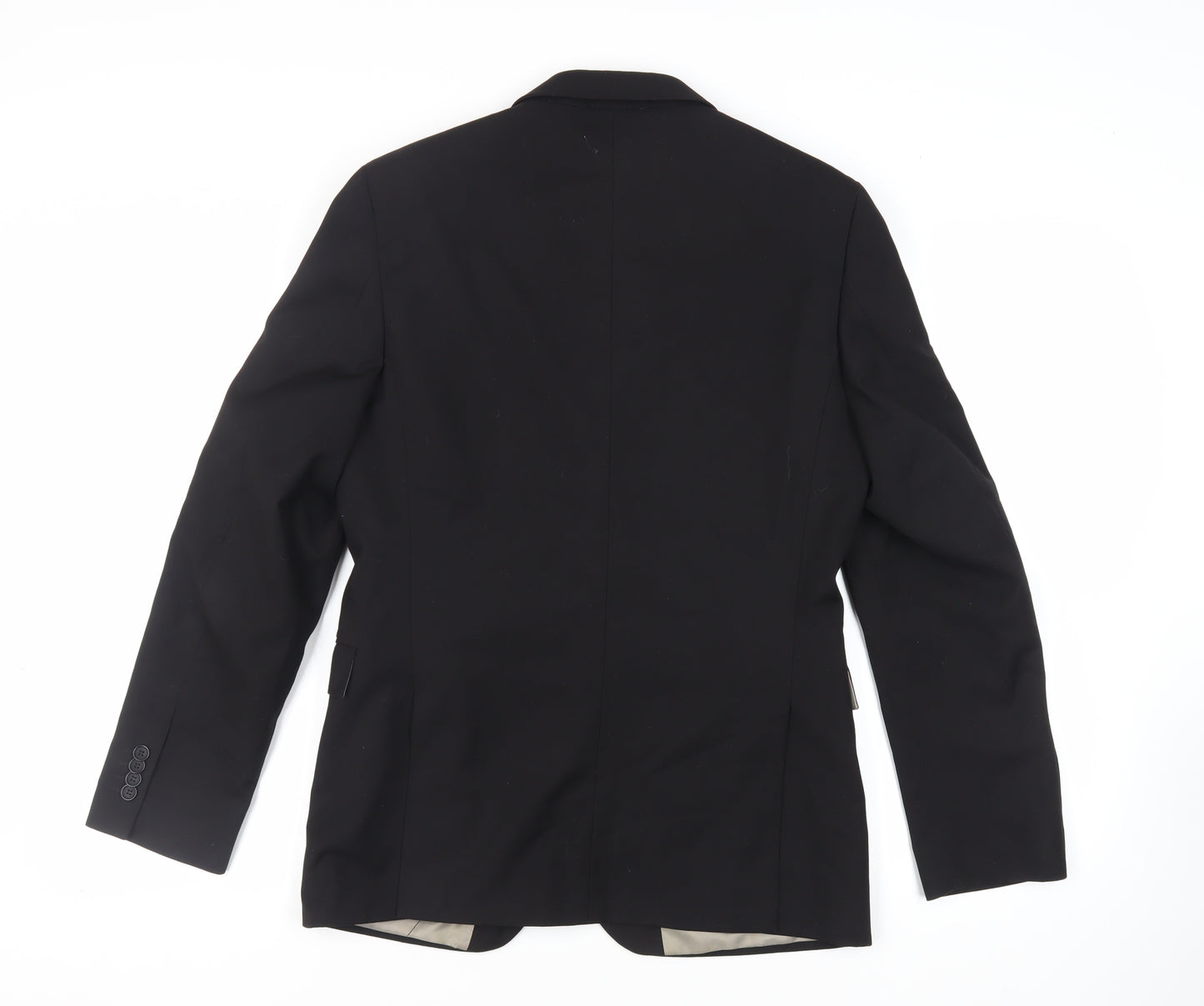 Topman Mens Black Polyester Jacket Suit Jacket Size 40 Regular