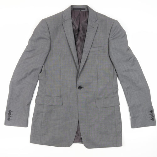 Autograph Mens Grey Polyester Jacket Suit Jacket Size 38 Regular