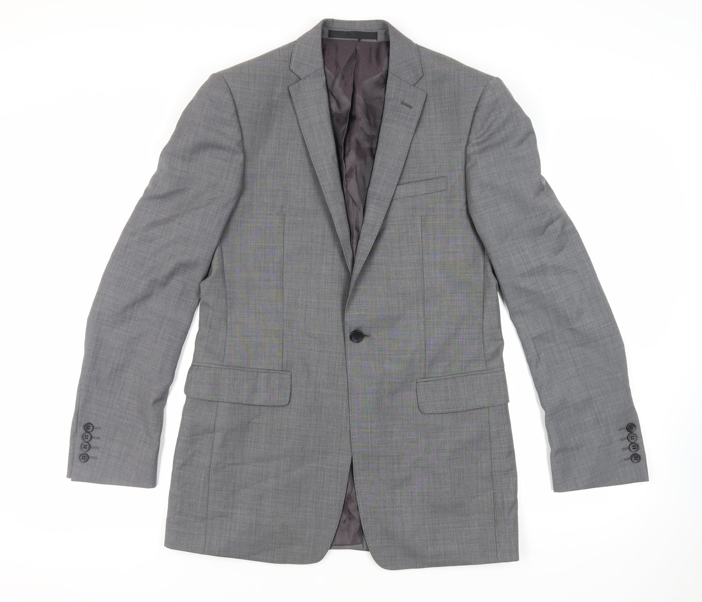Autograph Mens Grey Polyester Jacket Suit Jacket Size 38 Regular