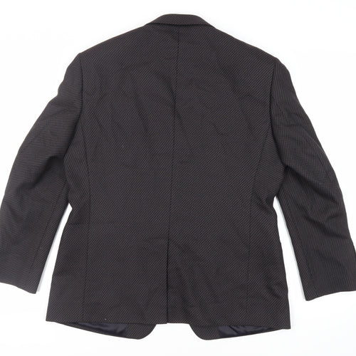 Marks and Spencer Mens Black Geometric Wool Jacket Suit Jacket Size 42 Regular