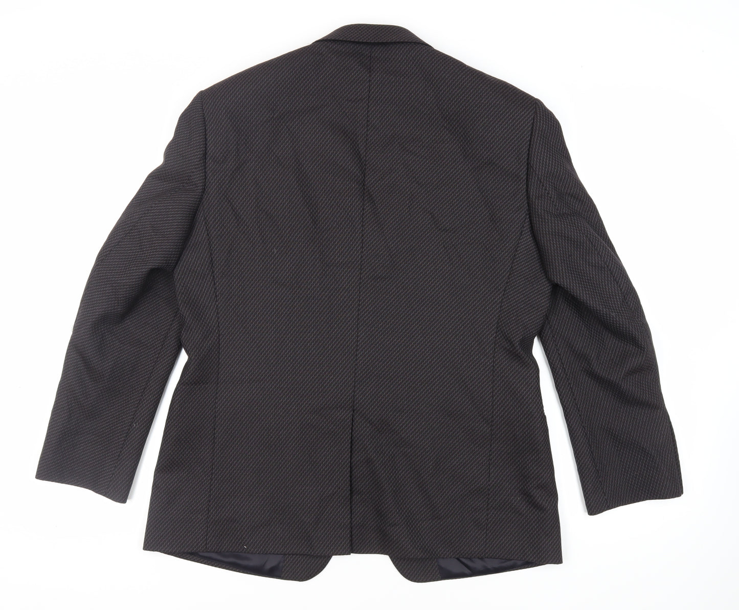 Marks and Spencer Mens Black Geometric Wool Jacket Suit Jacket Size 42 Regular