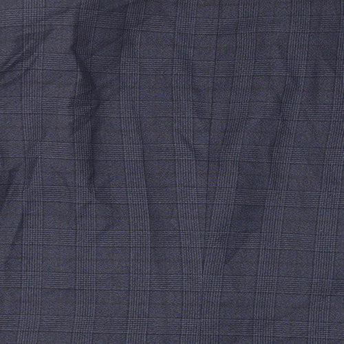 NEXT Mens Blue Plaid Polyester Jacket Suit Jacket Size 44 Regular