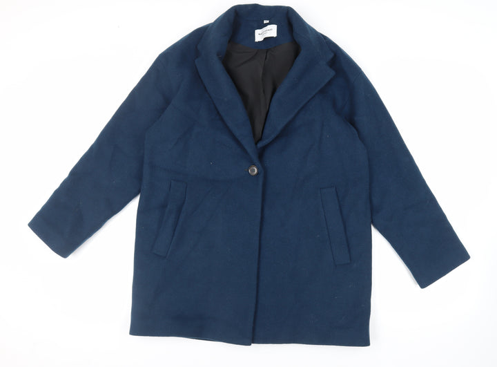 Marvin Browne Womens Blue Pea Coat Coat Size L Button