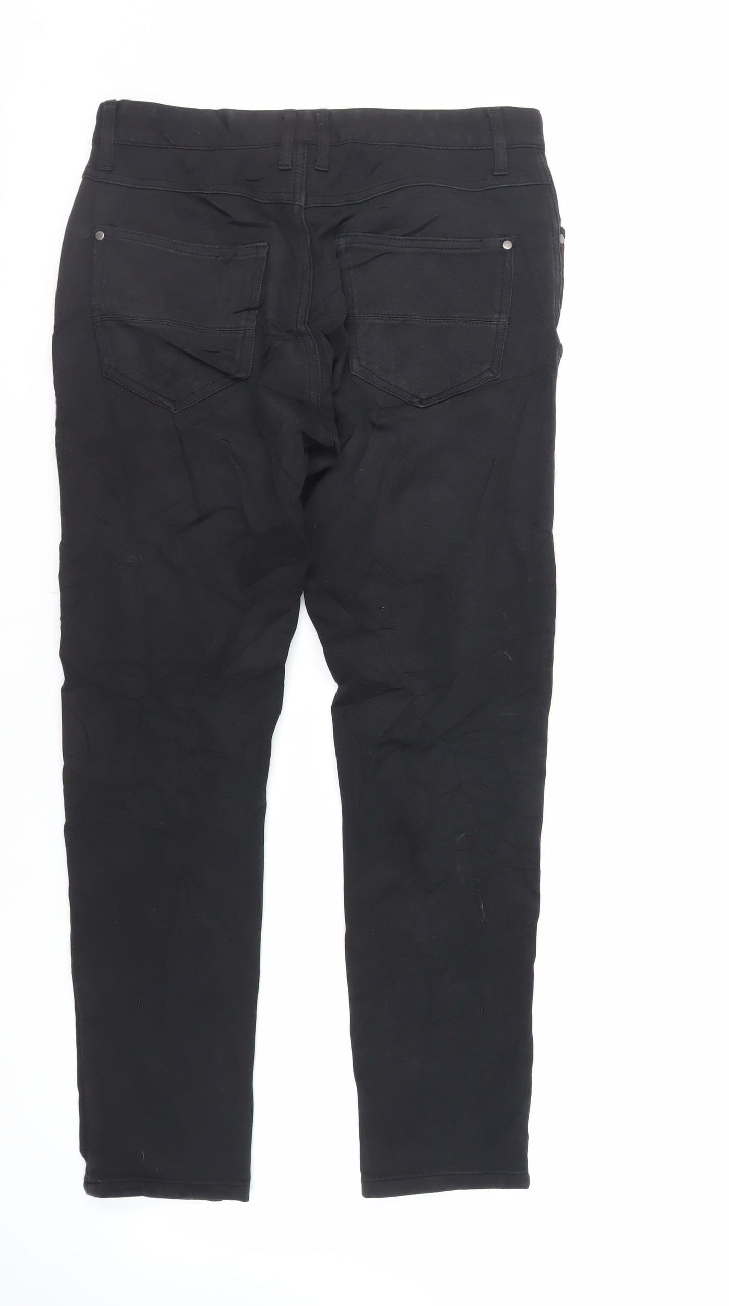 Zara Womens Black Cotton Skinny Jeans Size 12 L27 in Regular Zip