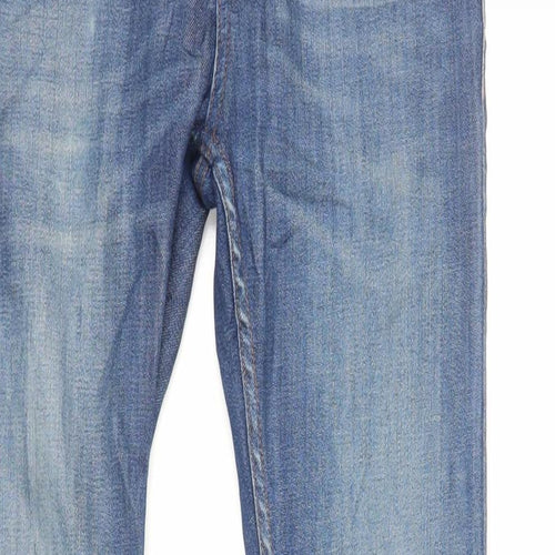 Topman Mens Blue Cotton Skinny Jeans Size 28 in L31 in Regular Zip