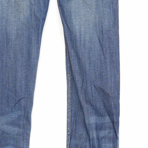 Topman Mens Blue Cotton Skinny Jeans Size 28 in L31 in Regular Zip