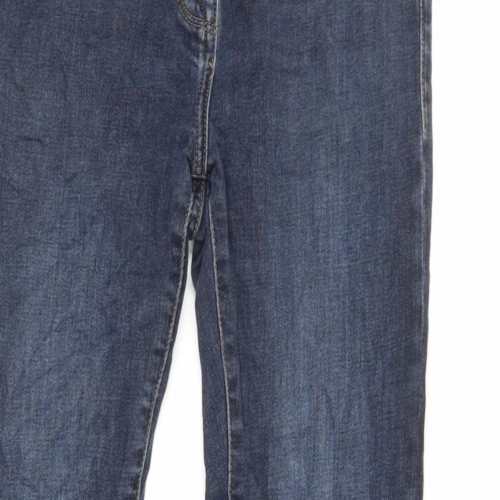 NEXT Womens Blue Cotton Straight Jeans Size 10 L29 in Regular Zip
