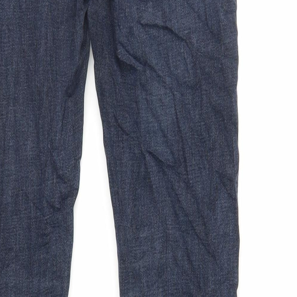 NEXT Womens Blue Cotton Straight Jeans Size 10 L29 in Regular Zip