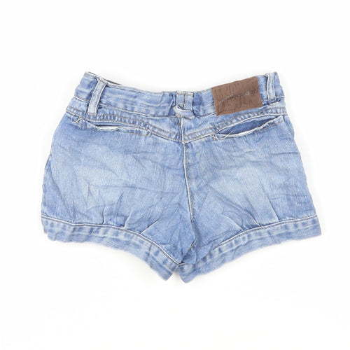 Vertbaudet Girls Blue Cotton Hot Pants Shorts Size 6 Years Regular Zip - Pockets