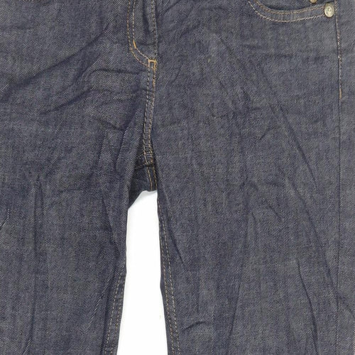 Red Herring Womens Blue Cotton Flared Jeans Size 12 L30 in Regular Zip