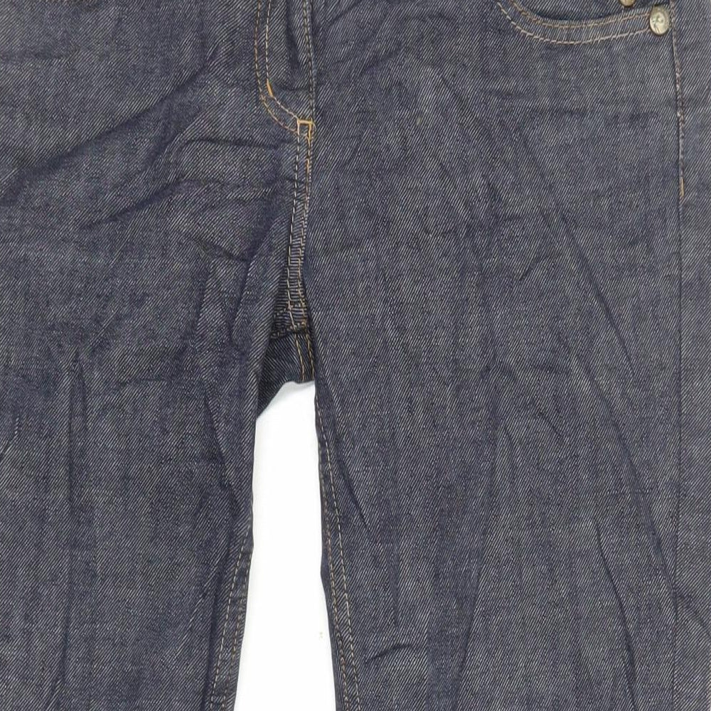 Red Herring Womens Blue Cotton Flared Jeans Size 12 L30 in Regular Zip