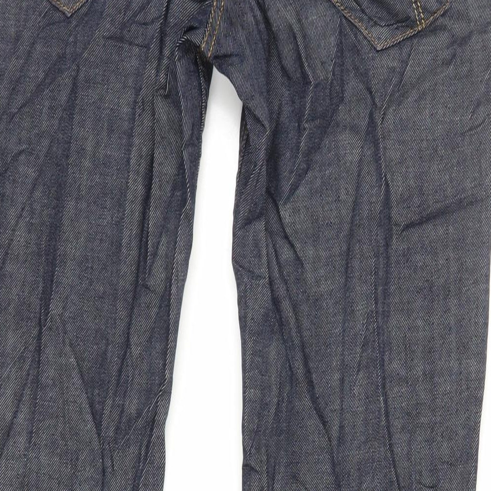 Red Herring Womens Blue Cotton Flared Jeans Size 12 L30 in Regular Zip