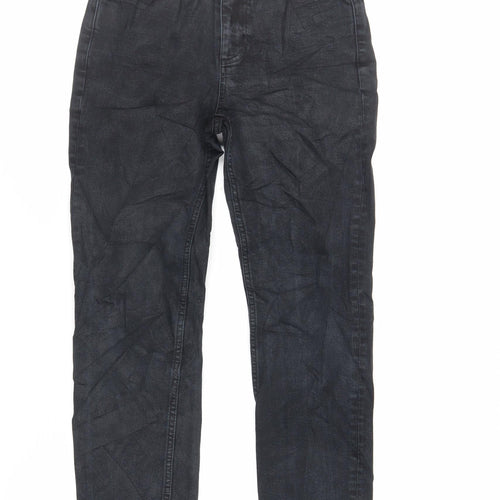Topshop Womens Blue Cotton Straight Jeans Size 28 L26 in Regular Zip