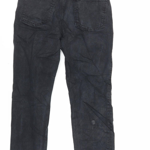 Topshop Womens Blue Cotton Straight Jeans Size 28 L26 in Regular Zip