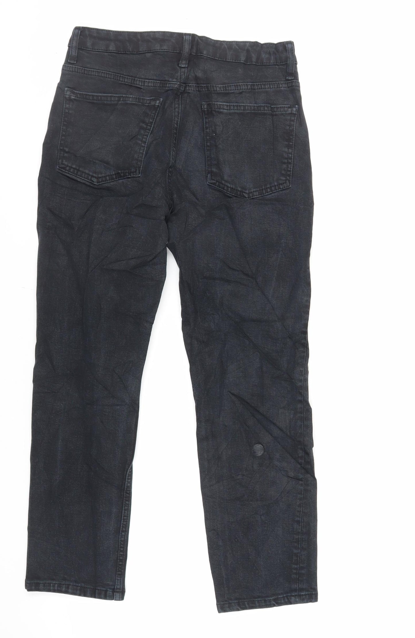 Topshop Womens Blue Cotton Straight Jeans Size 28 L26 in Regular Zip