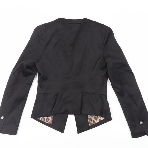 Attentif Womens Black Jacket Blazer Size 10 Button