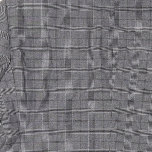 NEXT Mens Grey Plaid Polyester Jacket Suit Jacket Size 40 Regular