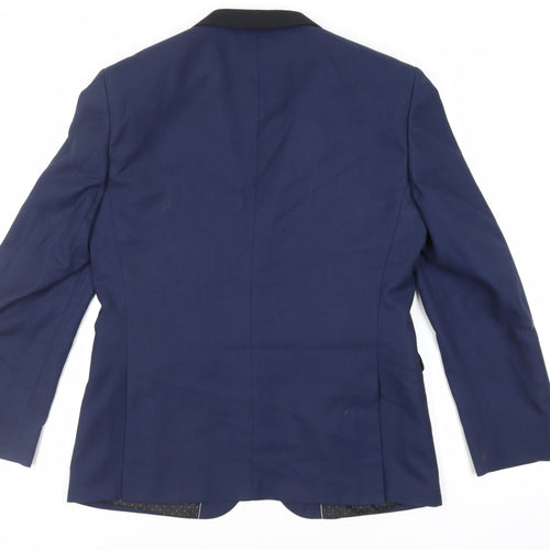 Burton Mens Blue Polyester Jacket Suit Jacket Size 40 Regular