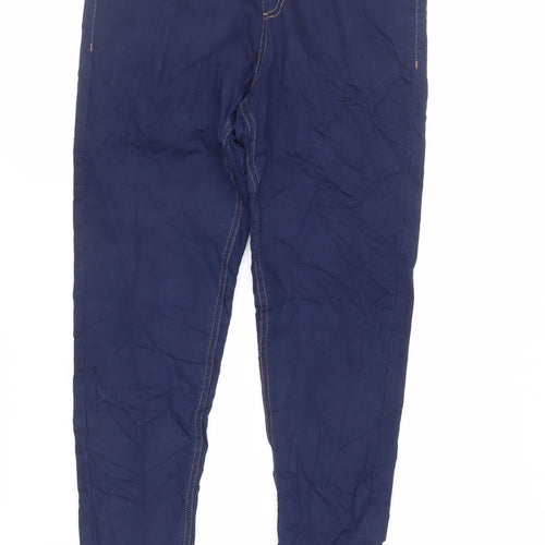 Marks and Spencer Womens Blue Cotton Jegging Jeans Size 12 L27 in Regular - Elasticated Waist