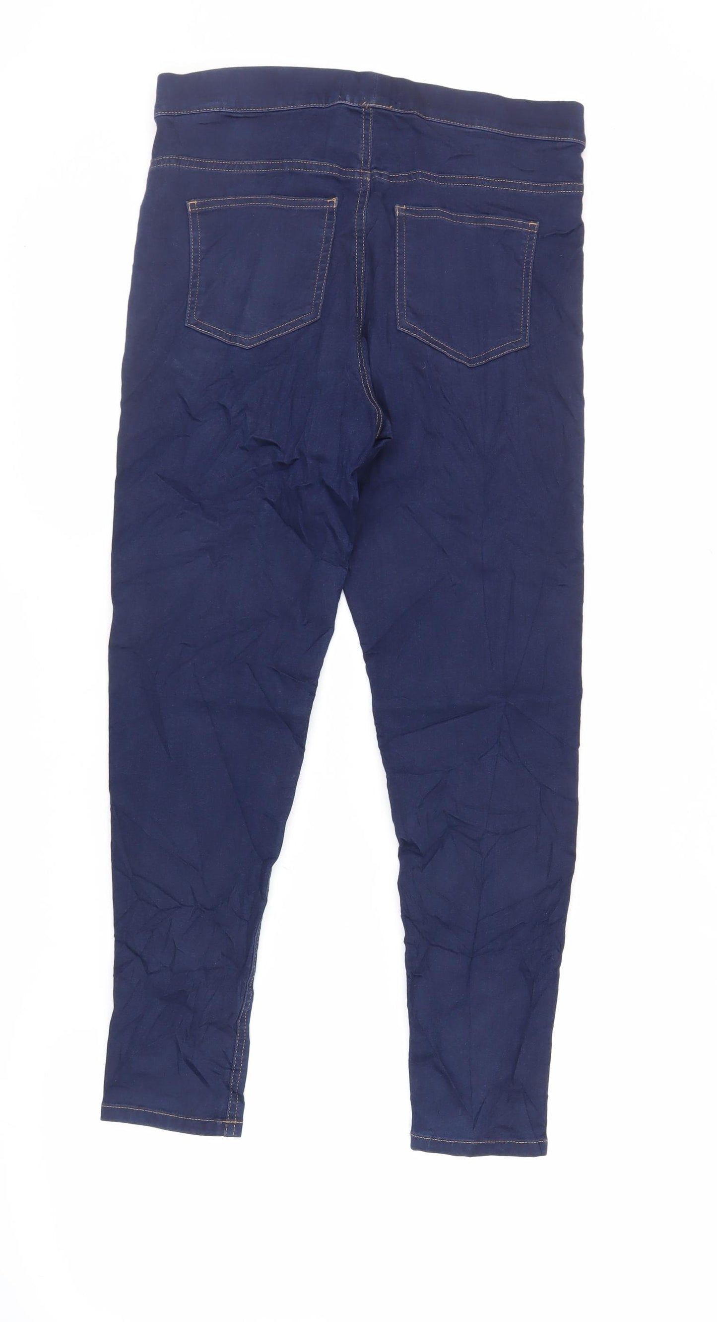 Marks and Spencer Womens Blue Cotton Jegging Jeans Size 12 L27 in Regular - Elasticated Waist