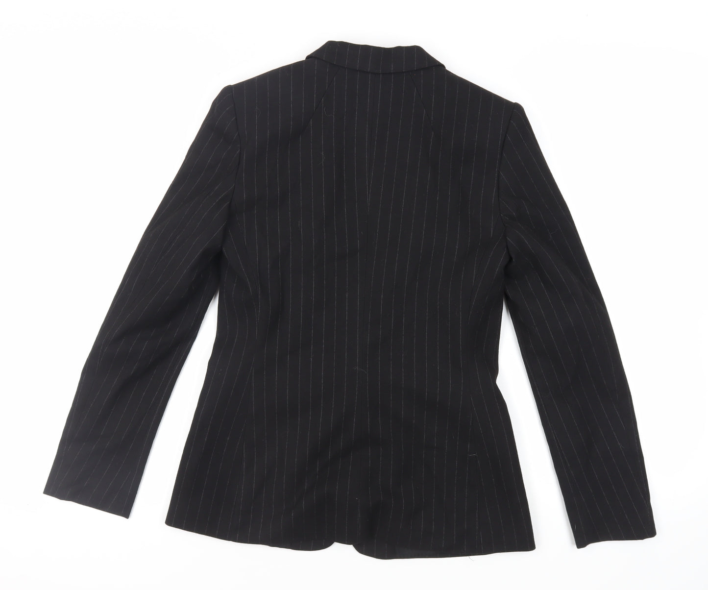 NEXT Womens Black Striped Jacket Blazer Size 8 Button