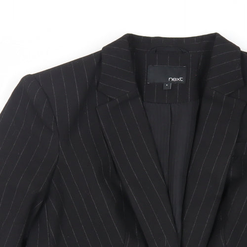 NEXT Womens Black Striped Jacket Blazer Size 8 Button