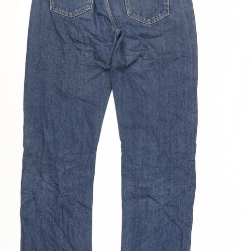 TU Mens Blue Cotton Straight Jeans Size 34 in L33 in Regular Zip