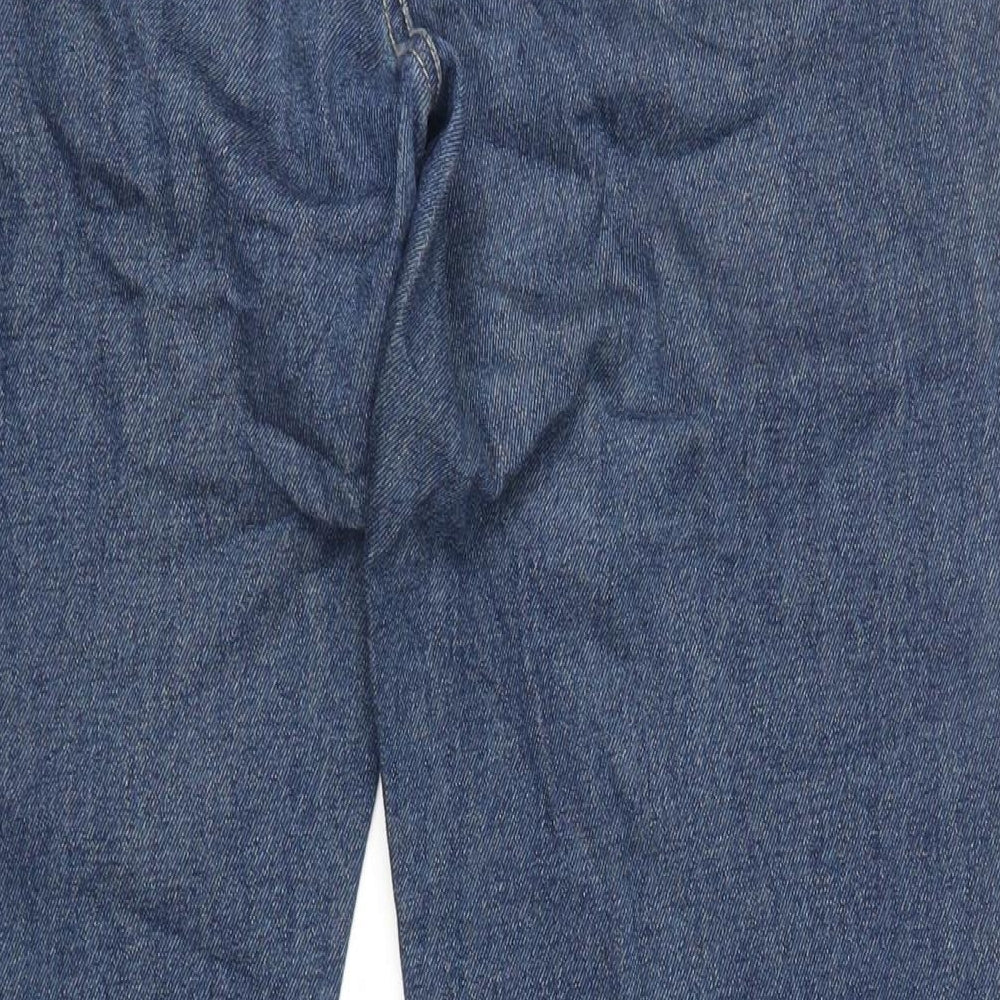 TU Mens Blue Cotton Straight Jeans Size 34 in L33 in Regular Zip