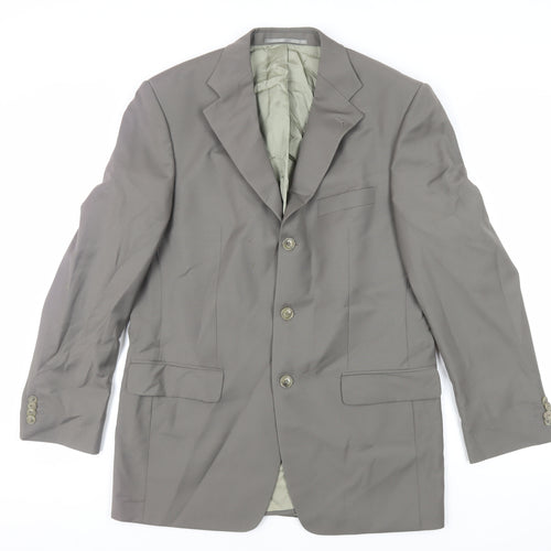 Reda Mens Green Wool Jacket Suit Jacket Size 40 Regular